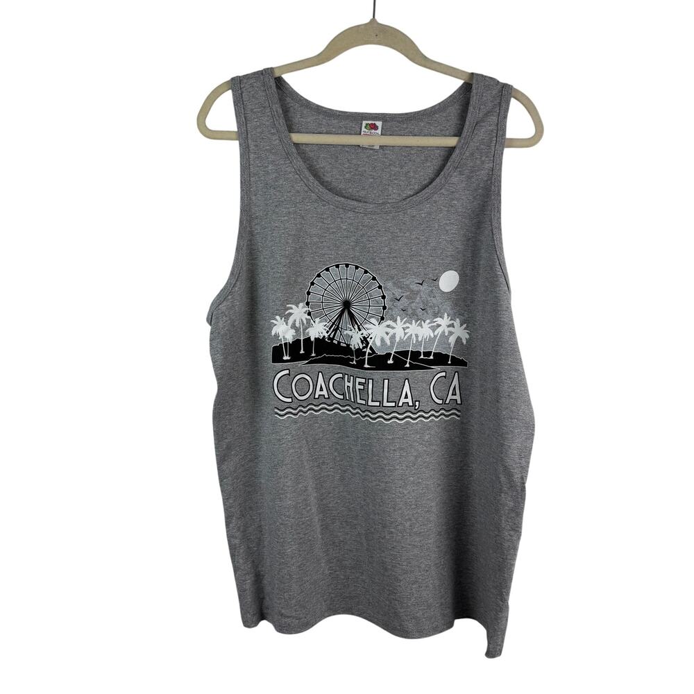 Coachella Tank Top – Gray Graphic Tee – Men’s Size L